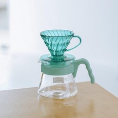 긍야네 커피추출기구 커피추출기 가정용 드리퍼, 그린 1-2인분 필터 페이퍼, 1개, 1L