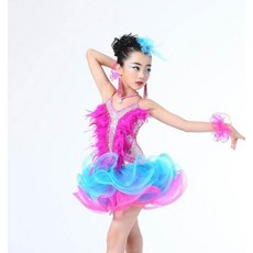 소녀 재즈 댄스웨어 의상 어린이 현대 라틴 스팽글 볼룸 파티 댄스 드레스 어린이 댄스 투투 드레스 의류