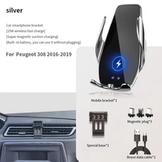 푸조 308 2016-2019 내비게이션 스크린 무선 충전기 휴대폰 홀더 telefoonhouder 액세서리, 02 파란