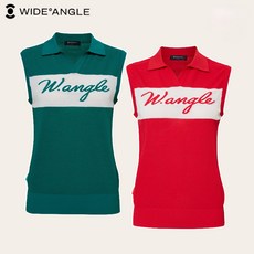 와이드앵글 여성 골프웨어 여름 카라넥 니트 나시티 변형 에리 골프 베스트 WWM25K75