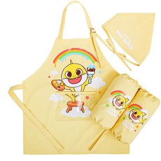 901M 어린이앞치마 토시 두건 3종 아기상어 유아앞치마세트 방과후수업