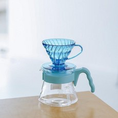 긍야네 커피추출기구 커피추출기 가정용 드리퍼, 블루 1-2인분 필터 페이퍼, 1개, 1L