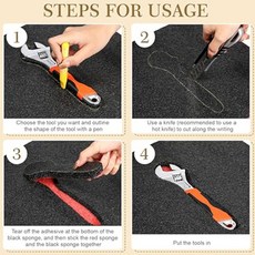 공구함 폼 인서트 케이스용 라이너 폴리에틸렌 시트 개선 정리함 및 보관함 섀도우, 02 1pc, 04 33x40x5cm