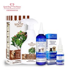 GBPH好寶貝 寵物護理保養清潔組 (汪汪專用) – 蟲蟲剋星耳道滴劑、植萃潔耳液、All in one除臭噴霧，全方位清潔呵護, 1個, 檀香鮑勃