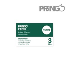 [고품질 감열 라벨용지] 프링고 열전사 휴대용 무선 미니 프린터기 프린트기, 56mm 라벨용지 (3롤 1세트), 1개