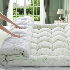 퀸 매트리스토퍼 3인치 대나무비스코스 8-21인치 깊은포켓 보호커버, 단일구성