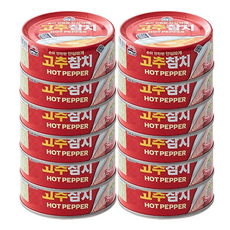 사조 참치 캔 고추참치 / 안심따개, 12개, 135g