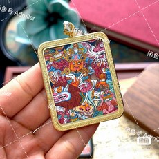 純手繪財寶天王唐卡 4*5 卡心, 如圖所示, 1個