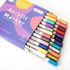 드로잉 아크릴 마커펜 24색 세트 운동화 폰케이스 다용도 꾸미기 페인트 마카펜, 구성_24색 세트