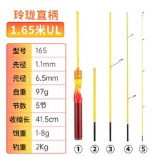 釣友俱樂部 多節竿 伸縮竿 套裝 溪流 旅行 魚竿微物竿 偷跑竿, 玲瓏多節竿直柄