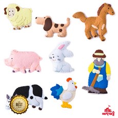 밸크로 헝겊 그림 펠트재질 동물 농부 인형교구 헝겊장난감 소근육발달놀이, 상세페이지참조, 상세페이지참조