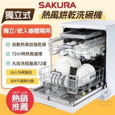 SAKURA 櫻花 E7881 獨立式熱風烘乾洗碗機 獨立/嵌入櫃體兩用, 全省配送,不需安裝