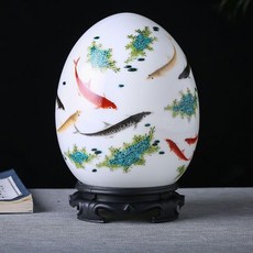 景德鎮陶瓷花瓶 中式現代客廳玄關插花工藝品家居擺件, 年年有餘 富貴蛋