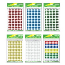TW 원형스티커 8mm 분류 컬러 반짝반짝 칭찬 동그라미, 304-2/청색, 1개