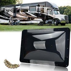 RV 스카이 라이트 외부 돔 18인치 x 26인치 외경 범용 모든 표준 14인치 22인치 개구부에 적합 샤워 캠퍼 트레일러 파이브스푼 모터홈 트럭용 연기색, Without Sealant, Smoke