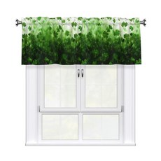 Wnoesat St. Patrick's Day Valances for Kitchen Green Shamrock Curtain St Patrick Spring Clovers Wi