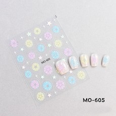 파스텔 하트 / 실버 메탈릭 젤 네일 스티커 셀프 젤네일 아트 데코 스티커, 1개, [파스텔] MO-605 하트 별