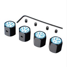 년형 도난 방지 자동차 휠 타이어 밸브 캡 라인 산타나 티구안 보라용, 6. E-Black, 1개