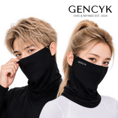 젠시크 자외선차단 쿨 스포츠 골프 마스크, 블랙+블랙, 1세트, 2개입
