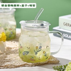good 香梅森杯玻璃杯耐高溫高硼硅辦公室家用玻璃吸管杯, 1個, 600毫升高硼硅鬱金花梅森杯,鬱金香梅森杯+蓋子+吸管