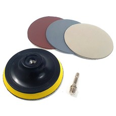 자동차 기스제거 차량관리 광택 전용 사포세트 8장 연결패드1개 연결대1개 원형사포 100mm, 1개