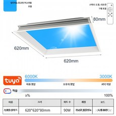 LED 천장등 패널 플라스틱 소재 욕실용 초슬림 스마트 조명, 14_태양형600x600스마트도장