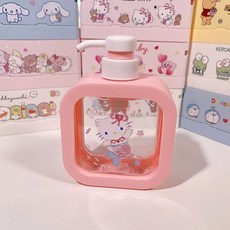 산리오 샴푸통 디스펜서 공병 욕실 1+1 캐릭터 다용도 디스펜서 키티 주방 바디워시, 1개, E. 물고기 꼬리 헬로키티 300ml 로션병