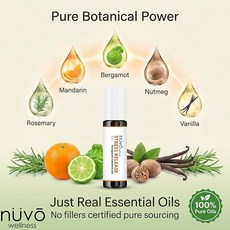 스트레스 해소 에센셜 오일 롤온 - 마사지에 최적 - 아로마 테라피 - 유기농 호호바 오일 함유 10ml, 1개