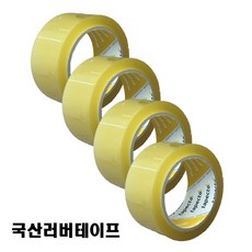 초강력 국산 OPP 박스 테이프 48mm x 50m 러버/택배/포장/사계절용 테이펙토, 4개, 투명, 경포장용(52mic)