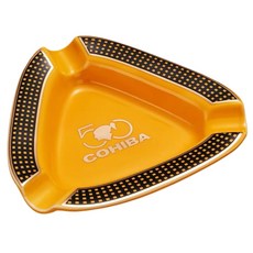 COHIBA 陶瓷三角菸灰缸 時尚黃色居家辦公室擺設精品, 黃色雪茄煙灰缸, 1個
