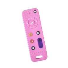 JC 남아 여아 명절 선물 유아용 아기 젖니가 남 장난감 TV 원격 제어 모양, 15cmx5cmx1cm, 실리콘, 분홍색, 1개