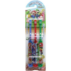 萬代 Super Mario 兒童牙刷三入組 (適用6-12歲), 馬力歐, 馬力歐, 3入