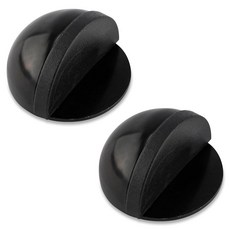 바닥 도어 스토퍼 2개 드릴 필요 없는 접착 도어 스토퍼 문 바닥용 스테인리스 스틸 하프 돔 고무 범퍼 도어 스톱 벽 프로텍터 거실 침실 욕실 사무실용 (블랙), 바닥 도어 스토퍼 2개, 드릴 필요 없는 접착 도어 스