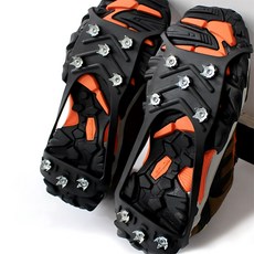 8핀 도시형 고무아이젠 탈부착아이젠 경량아이젠 강철아이젠, 블랙 L