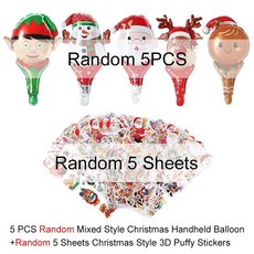 크리스마스 장식 소품 풍선과 버블 스티커 축제 만화 학교 보상 문구류, 1개, 1. 5SCQQ 5PPT