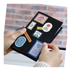 스토리지 티켓북 56포켓 스티커4장 블랙 일상기록 비행기표보관 영화표보관