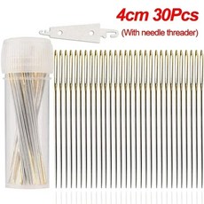 스레더가 있는 큰 아이 크로스 스티치 바늘 DIY 자수 스레딩 손 바느질 도구, [01] No. 22-(4cm)