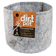 Dirt Pot 유연한 휴대용 패브릭 화분 그레이 3.8L1갤런 173762, 손잡이 없음