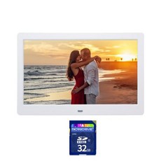 LED 백라이트 HD 12800x800 디지털 포토 프레임 전자 앨범 그림 음악 영화 전체 기능 10 인치 스크린, white wth 32gb_미국 플러그