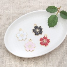 메탈 오얏꽃 팬던트 참장식, 01. 화이트, 1개