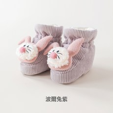 嬰兒鞋襪秋冬加絨加厚保暖步前鞋新生兒寶寶冬季卡通可愛軟底鞋子