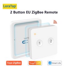 LoraTap ZigB 무선 13 가지 유형 푸시 버튼 EU 리모컨 장면 자동화 제어 스위치 Smart Life App, 2 Button EU te