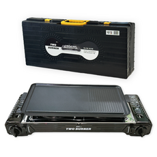 맥스 투버너 휴대용 캠핑 2구 고화력 가스 버너 불판 포함 부르스타, 혼합색상, 1세트