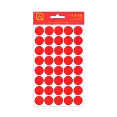 세모네모 모양견출지(원형)10-301R 7매 적색_지름16