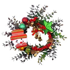 22cm聖誕花環-尤加利花圈, 尤加利B款, 1個