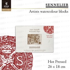 【時代中西畫材】法國SENNELIER 申內利爾 大師級水彩紙 純棉 細目 300g/20張, 1個