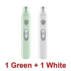 전기 개 발톱 분쇄기 애완 동물 깎기 USB 충전식 트리머 작은/대형 동물을위한 폴리 셔 휠로 무통, 1PC White 1PC Gr n