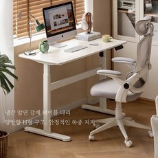 고무나무 크림색 전동 높이조절 책상 120cm 학습 사무 겸용 스탠딩 데스크, 하얀색