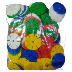 旭陽教育用品社 U.S.L遊思樂大圓花片積木 160PCS 台灣製 益智拼插玩具, 大包裝160片