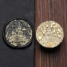 초대장 왁스 스탬프 할로윈 스컬 패턴 1개 탈착식 황동헤드, 97-3cm